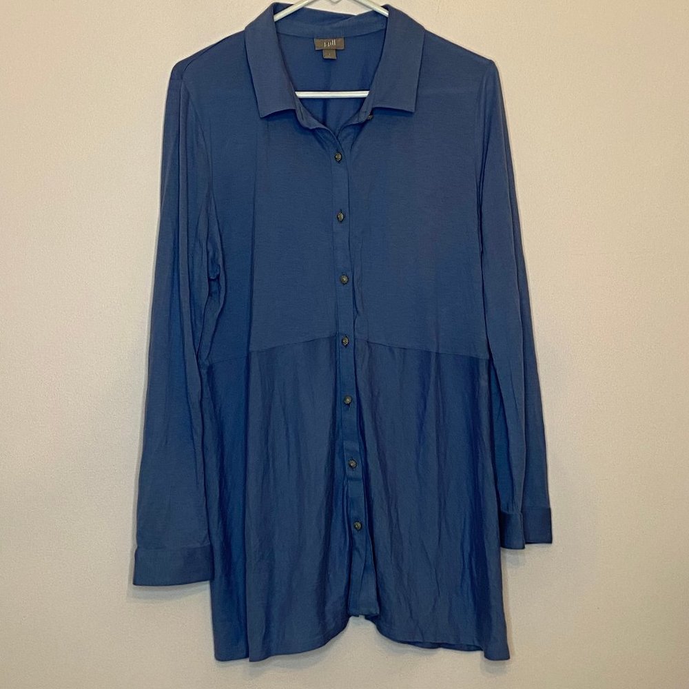 J. Jill Cotton Modal Button Up Blue Size Large